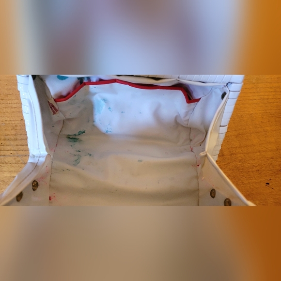 Vintage 1960's White Painted Wicker Bucket/Pail Purse Handbag Boho Retro Hippie - Picture 9 of 16